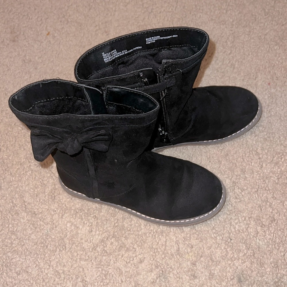Cat & Jack black suede girl boots